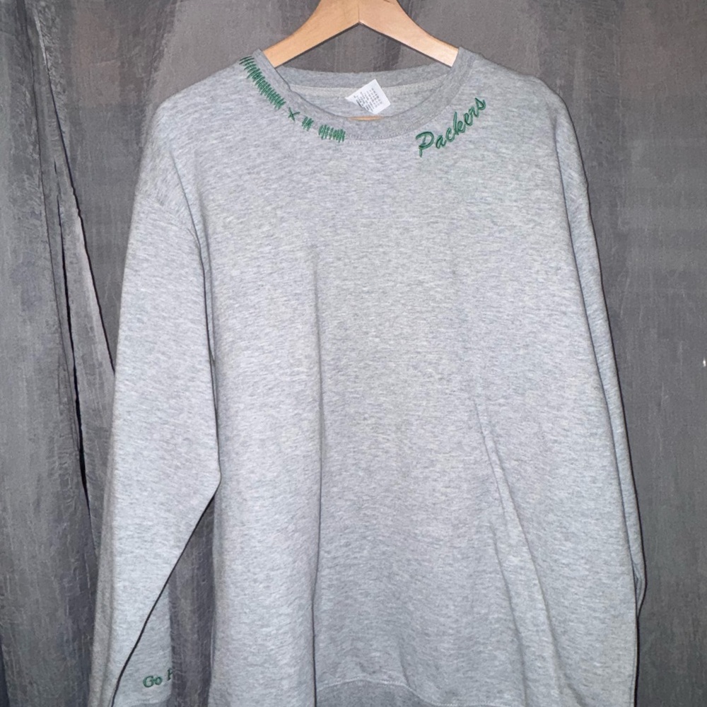 Gray Packers Crewneck Sweater - Men